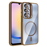 Samsung Galaxy A56 Uyumlu Kılıf Standlı ve Kamera Lens Hediyeli MagSafe Şarj Özellikli Etro Kapak