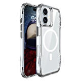 Apple iPhone 16 Plus Uyumlu Ergonomik Kavisli Tam Koruma Magsafe Şarj Airbagli Şeffaf İncek Kapak