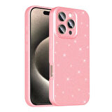 Apple iPhone 16 Pro Max Uyumlu Kılıf Kamera Korumalı Simli Lüks Koton Kapak