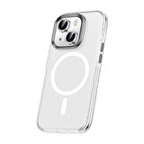 iPhone 15 Uyumlu Kılıf Airbagli Magsafe Wireless Şarj Özellikli Lens Koruyuculu Klaptika Kapak