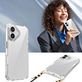 Apple iPhone 16 Uyumlu Kılıf Airbagli Takılabilir Askı Aparatlı Silikon Kapak