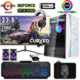 Xaser Xsr1207 Ryzen 7 5700x 32GB Ram 1TB M.2 NVMe SSD 8GB RTX5060 23.8" 180Hz Curved Masaüstü Oyuncu Bilgisayarı