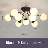 9 Camlı Modern Mutfak Yatak Odası Salon Avize 