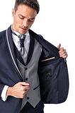  Lacivert Arles Slimfit Jakarlı Damatlık