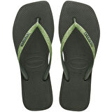 Slim Square Glitter Olive Green Kadın Terlik