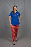 Büyük Beden Viskon Likralı Pijama Takım