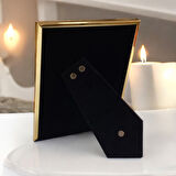 Modern Çizgili Metal Fotoğraf Çerçevesi Gold Renk 13x18
