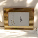 Modern Çizgili Metal Fotoğraf Çerçevesi Gold Renk 10x15