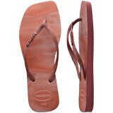 Slim Square Trendy Turuncu Kadın Terlik