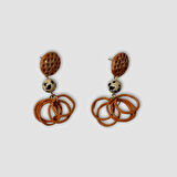 Uretti - Sezen 3274 - El İşi Bohem Jasper Küpe 4.5cm - Kahverengi