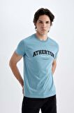 DeFacto Slim Fit Bisiklet Yaka Baskılı Kısa Kollu Tişört C5674AX24HSBE532