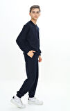 Erkek Çocuk İki İp Fermuarlı V Yaka Uzun Kol Eşofman Takımı