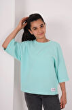 Kız Çocuk Pıtırcık Kumaş Bisiklet Yaka Tshirt