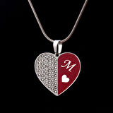 Feelings M Harfli Taşlı Kalp Kadın Çelik Kolye Takı Kişiye Özel Hediyelik Aksesuar