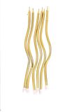 6 LI KIVRIMLI GOLD MUM 16CM Pasta Mumu Spiral Kıvrık Mum