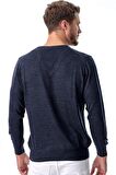  Lacivert Dinamik Fit Basic V Yaka Triko Kazak