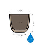 Omnipazar KRS-384 Dekoratif Plastik Mercan Kare Saksı 4 Litre No 4