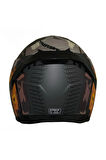 M-910 Mat Siyah-gri-sarı Güneş Vizörlü Kask (GRİ CAMLI)