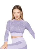 Formeasy 8500 Uzun kollu Melanj Seamless Crop Top