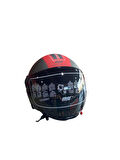 FX-101 Mat Kırmızı Motosiklet Açık Kask