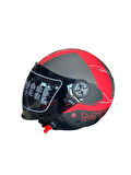 FX-101 Mat Kırmızı Motosiklet Açık Kask
