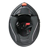MTS 966 Wx20 Red Çene Açılır Mat Siyah-kırmızı Kask