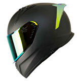MTS M-801 MAT SİYAH-GOLD GÜNEŞ VİZÖRLÜ KASK (GOLD CAMLI)