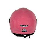 Sway SW 765 Güneş Vizörlü Yarım Motosiklet Kaskı Pembe