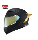 Scoyco FF-871 Yaksha Mat Siyah-Gold Güneş Vizörlü Kapalı Kask (Gold Camlı)