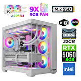 Xaser Neon X60 Intel i3 14100F 32GB Ram 1TB M.2 NVMe SSD 8GB RTX5060 Sıvı Soğutmalı Oyuncu Tavsiye Sistem