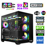 Xaser Neon X50 Intel i3 14100F 32GB Ram 1TB M.2 NVMe SSD 8GB RTX5060 Sıvı Soğutmalı Oyuncu Tavsiye Sistem