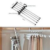 CELİK AVM®  Hareketli Dolap İçi Pantolon Kravat Şal Askı Sistemi Düzenleyici Katmanlı Askılık Organizer