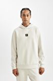 DeFactoFit Standart Fit Kapüşonlu Skuba Dalgıç Kumaş Sporcu Sweatshirt B4758AX24AUBG721