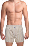 The DON Poplin Erkek Boxer Latte Çizgili