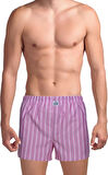 The DON Poplin Erkek Boxer Flamingo Pembe Çizgili