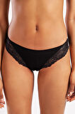 Golshan Goldy Mini Slip, Kadın Dantelli Siyah Külot