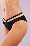 Golshan Gorbus Mini Slip, Kadın Micro Bel Şeritli Siyah Renkli Külot