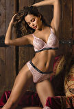 Golshan Gaudi Brazilian Slip, Kadın Dantel Brezilyan Pembe  Külot