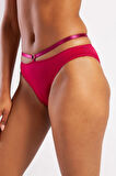 Golshan Gorbus Mini Slip, Kadın Micro Bel Şeritli Şarap Renkli Külot