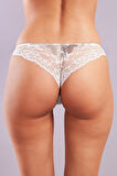 Golshan Gilda Mini Slip, Kadın Dantelli Ekru Külot