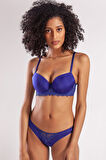 Golshan Garland Big size Plunge Bra, Saks Mavi Konforlu ve Şık Sütyen