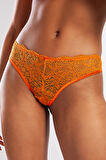 Golshan GColors Brazillian Külot, Kadın Dantelli Turuncu Brezilyan Külot