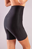 Golshan Girdle  Hight Waist Coton Short Corset,Siyah Toparlayıcı Yüksek Bel Uzun Paça Korse