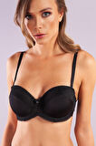 Golshan Gala Balconette Foam Cup Lace Bra, Siyah Konforlu ve Şık Sütyen, Strapless