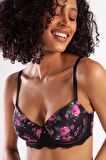 Golshan Gardenia Big size Plunge Bra, Siyah Konforlu ve Şık Sütyen