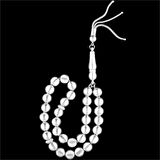 Orta Boy Küre Kesim 925 Ayar Gümüş Tesbih