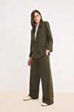Regular Fit Ceket Yaka Basic Düz Düğmeli Blazer Ceket