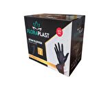 Glove L Beden Tpe/pe Pudrasız Tek Kullanımlık Siyah Elastik Eldiven 100 Adet