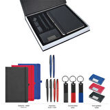 VIP Hediyelik Set - Defter, Kalem, Anahtarlık ve Kartvizitlik - (4’lı Kurumsal Hediye Set) - 4185KRM