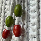 Uretti - Emine 9106 El Örgüsü Hasır Görünümlü Penye Kumaş Omuz Çantası - 26 x 19